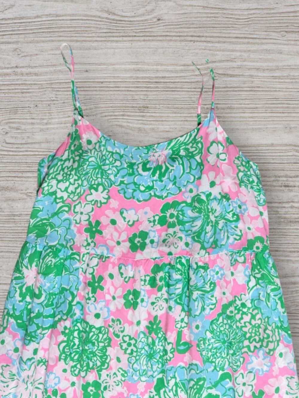 Lilly Pulitzer Teresa Maxi Dress XL Plumes in Bloom Floral Tiered Pink Green - Picture 7 of 9